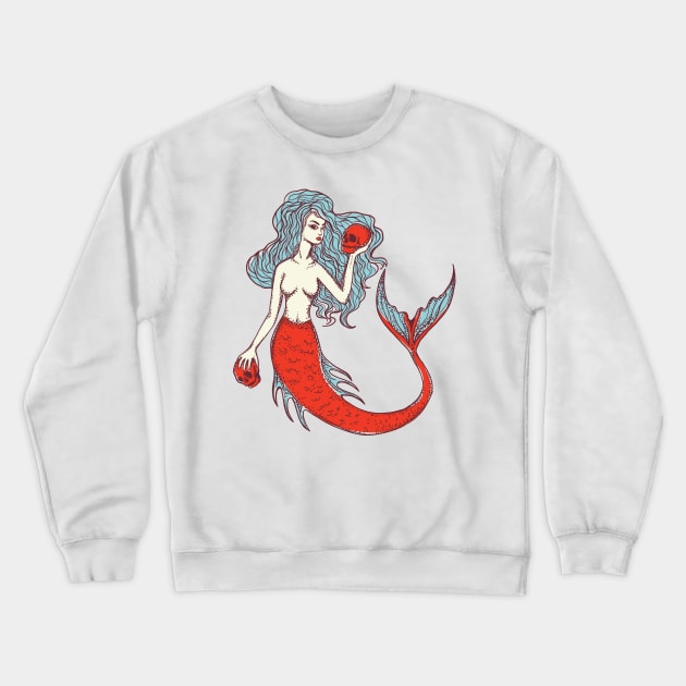 Mermaid Skulls Crewneck Sweatshirt by TheRealestDesigns